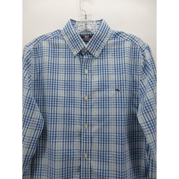 Vineyard Vines Shirt Small Performance Slim Fit Whale Button Up Plaid - Picture 2 of 10